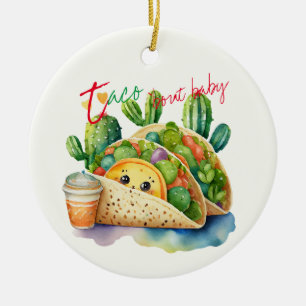 Fiesta Taco 'over Baby shower Schattige Leuk Moder Keramisch Ornament