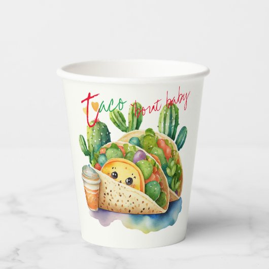 Fiesta Taco 'over Baby shower Schattige Leuk Moder Papieren Bekers (Voorkant)