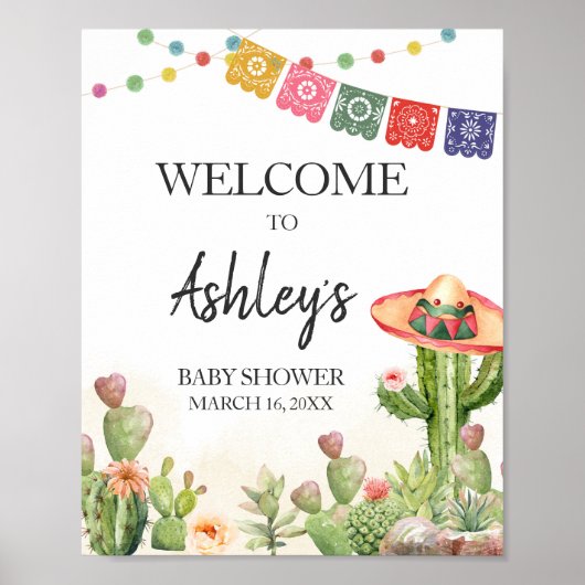 Fiesta Taco 'Over Baby shower Welkom Poster (Voorkant)