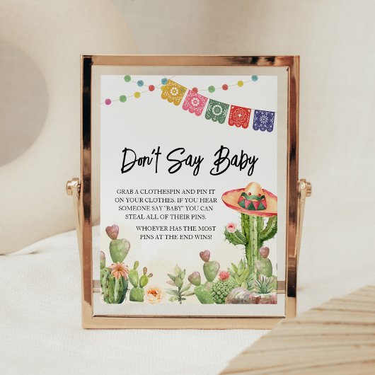 Fiesta Taco 'Over Baby shower zeg geen Baby Poster