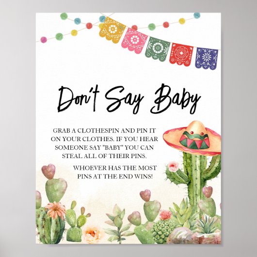 Fiesta Taco 'Over Baby shower zeg geen Baby Poster (Voorkant)