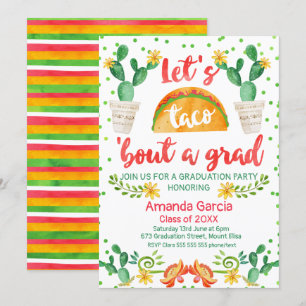 Fiesta Taco over een Afstudeerder Party Invitation Kaart