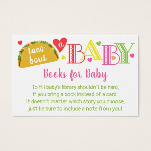 Fiesta Taco Over een Baby Meisje Douche Breng een  Visitekaartje (Voorkant)