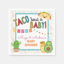 Fiesta Taco Over Een Baby shower Papieren Servet
