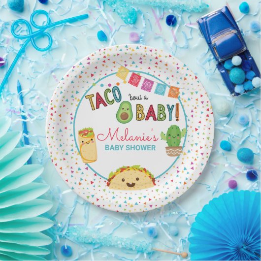 Fiesta Taco over een Baby showers papieren Bord (Feest)