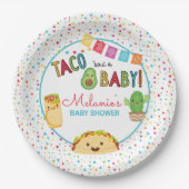Fiesta Taco over een Baby showers papieren Bord (Voorkant)