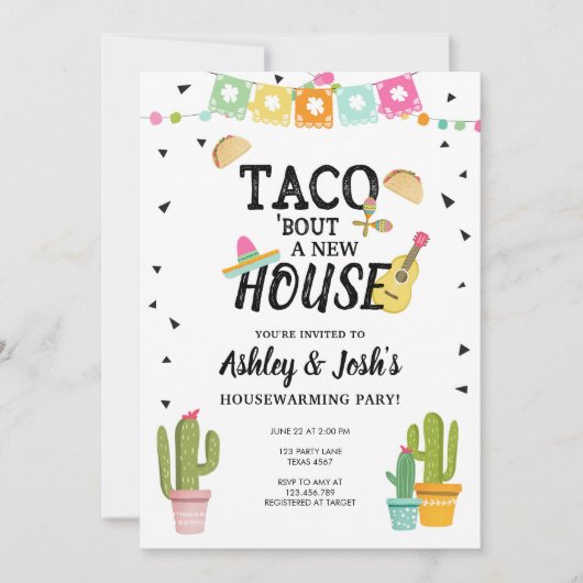 Fiesta Taco over een nieuw housewarming feestje Kaart (Voorkant)