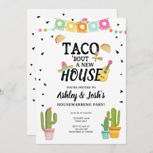 Fiesta Taco over een nieuw housewarming feestje Kaart (Voorkant / Achterkant)