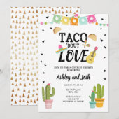 Fiesta Taco Over Liefde Cactus Koppels Douche Kaart (Voorkant / Achterkant)