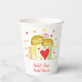 Fiesta Taco Over Liefde Kleurrijk Vrijgezellenfees Papieren Bekers (Achterkant)