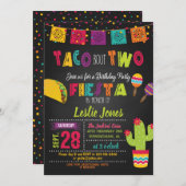 Fiesta Taco Over TWEE Verjaardag Uitnodiging (Voorkant / Achterkant)