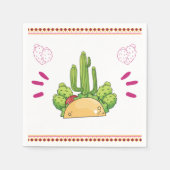Fiesta Taco Simple Mexican Cactus Floral Servet (Voorkant)