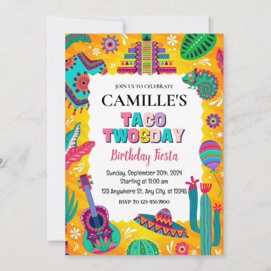 Fiesta Taco Tweedaagse Verjaardag Kaart (Voorkant)