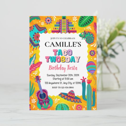 Fiesta Taco Tweedaagse Verjaardag Kaart (Staand voorkant)