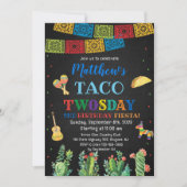 Fiesta Taco TWOsday 2nd Birthday Uitnodiging Jonge (Voorkant)