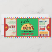Fiesta Taco Twosday Birthday Ticket Kaart (Voorkant)