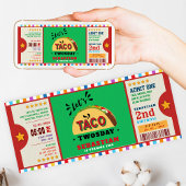 Fiesta Taco Twosday Birthday Ticket Kaart