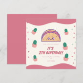 Fiesta Taco Twosday Cactus Girl 2e verjaardag Kaart (Voorkant / Achterkant)