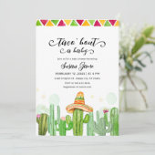 Fiesta Taco Waterverf Cactus Baby shower Kaart (Staand voorkant)