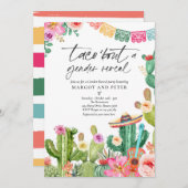 Fiesta Taco'Bout A Gender Reopenbaars Cactus Party Kaart (Voorkant / Achterkant)