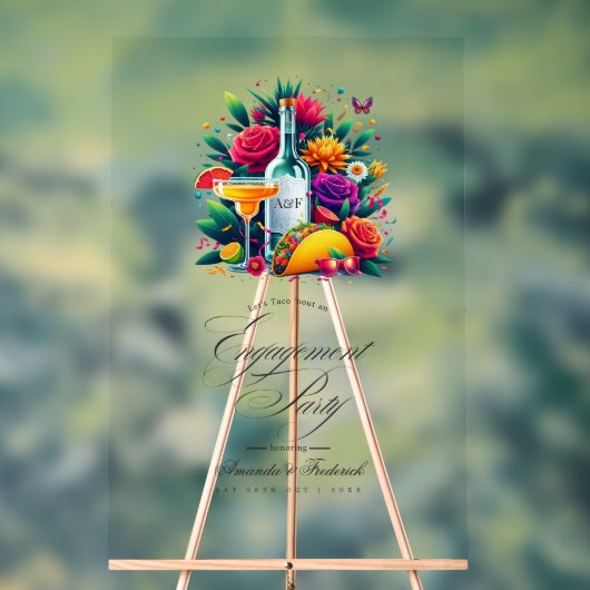 Fiesta Tacos en Tequila Engagement Party Welkom Acryl Bord (Neutraal)