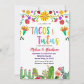 Fiesta Tacos en Tutus Baby shower Uitnodigingskaar Kaart (Voorkant)