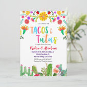 Fiesta Tacos en Tutus Baby shower Uitnodigingskaar Kaart (Staand voorkant)