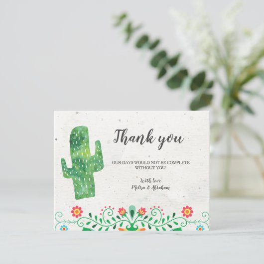 Fiesta Tacos en Tutus Dank u kaart (Staand voorkant)