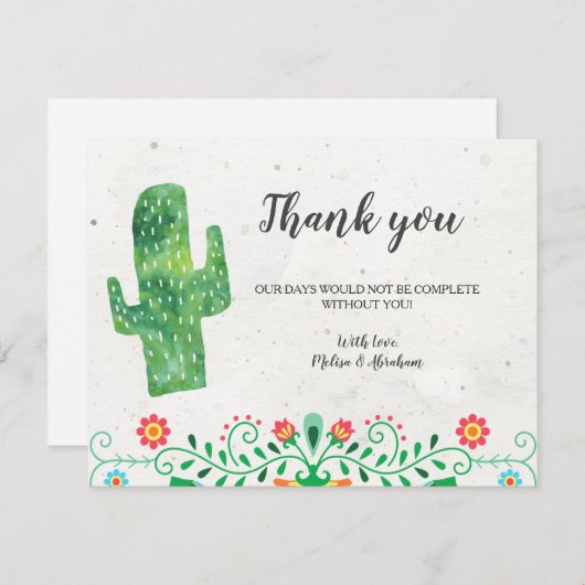 Fiesta Tacos en Tutus Dank u kaart (Voorkant / Achterkant)