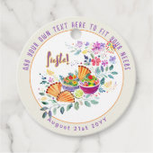 FIESTA Tacos Guacamole Folkart Bloemen Aangepast Bedankjes Labels (Voorkant)