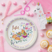 FIESTA Tacos Guacamole Folkart Bloemen Aangepast Papieren Bordje (Feest)