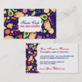 Fiesta Tacos over Blue Festive Mexican Food & Flow Visitekaartje (Voorkant / Achterkant)