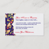 Fiesta Tacos over Blue Festive Mexican Food & Flow Visitekaartje (Achterkant)