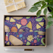 Fiesta Tacos over Blue Festive Mexican Food Tissuepapier (Geschenk)