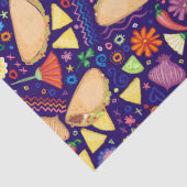 Fiesta Tacos over Blue Festive Mexican Food Tissuepapier (Detail)