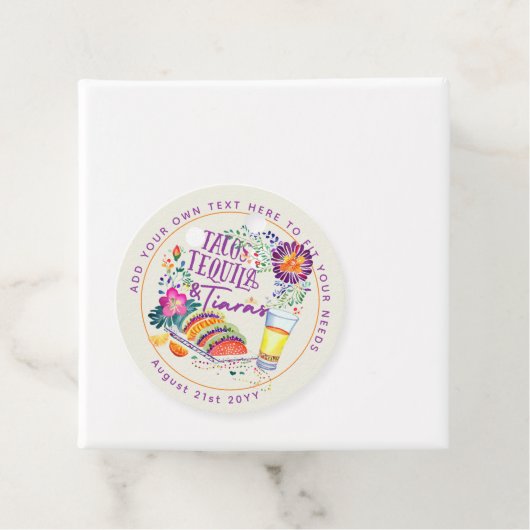 FIESTA Tacos Tequila en Tiara's Bedankjes Labels (In situ)