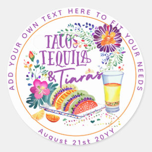 FIESTA Tacos Tequila en Tiaras Ronde Sticker
