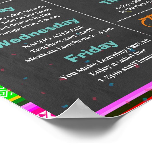 Fiesta Teacher Appreciation Week sjabloon Poster (Hoek)