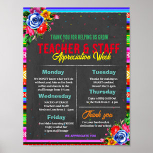Fiesta Teacher Appreciation Week sjabloon Poster