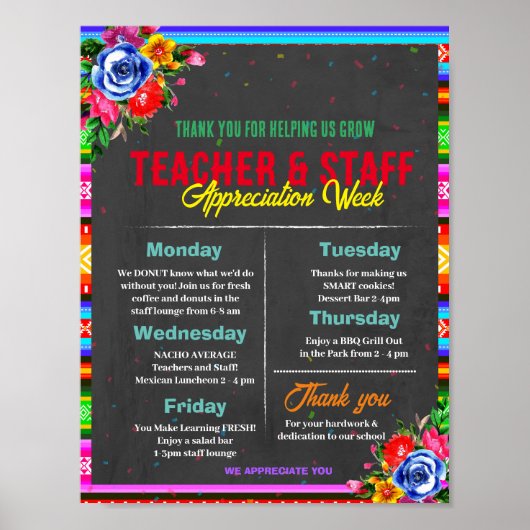 Fiesta Teacher Appreciation Week sjabloon Poster (Voorkant)