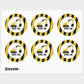 Fiesta temática Construcción y excavadoras Ronde Sticker (Vel)