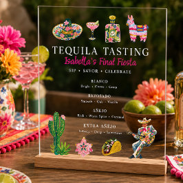 Fiesta Tequila Proeverij Acryl Menu Bord