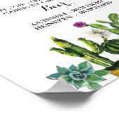 Fiesta The Bar Party Cactus Bord Engagement Feest Poster (Hoek)