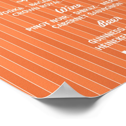 Fiesta The Bar Party Sign Weddenschappen Reception Poster (Hoek)