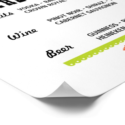 Fiesta The Bar Party Verloving Sign Shower Poster (Hoek)