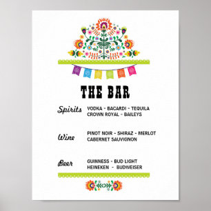 Fiesta The Bar Party Verloving Sign Shower Poster