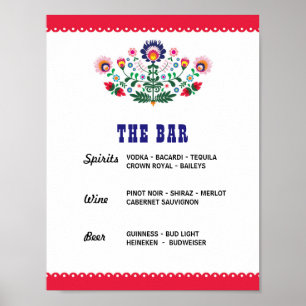 Fiesta The Bar Party Verloving Sign Shower Poster