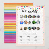 Fiesta thema baby shower spel baby dieren programmakaart (Voorkant / Achterkant)