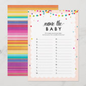 Fiesta thema baby shower spel naam de baby programmakaart (Voorkant / Achterkant)