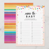 Fiesta thema baby shower spel naam de baby programmakaart (Voorkant / Achterkant)